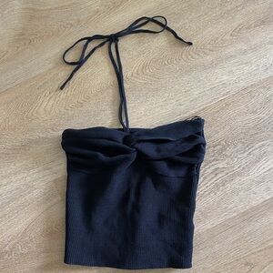 Black Ribbed Tank Top